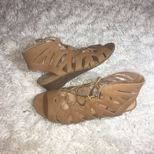 Tan Wedge Sandals